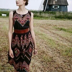 Anthropologie Tanvi Kedia boho printed midi dress size 6